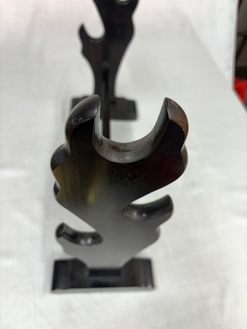 刀掛け 三本掛け 刀掛 透かし彫り 武具 骨董