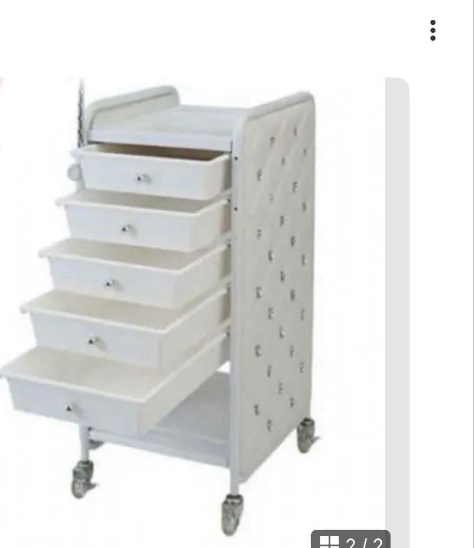 ワゴン マツエク・ネイルワゴン ホワイト キルティングデザイン