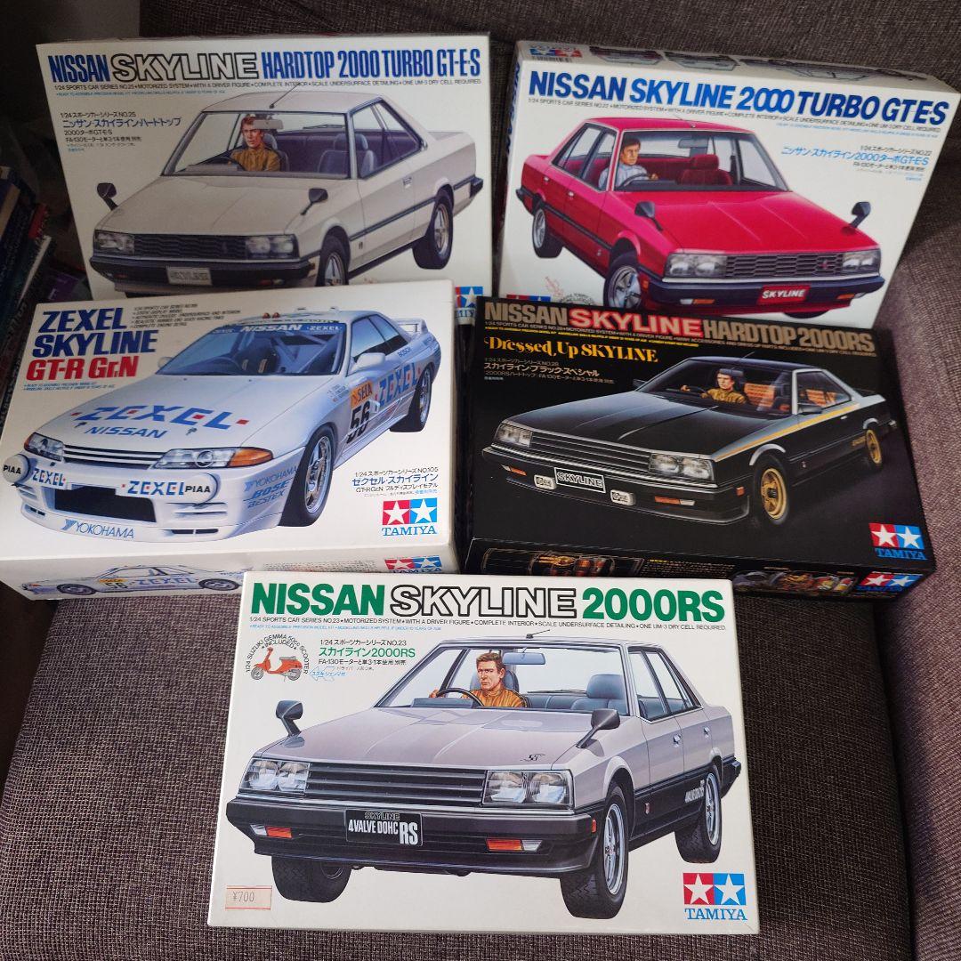 タミヤ Nissan スカイライン2000 5点セット タミヤ、プラモデル「1/24 NISSAN スカイライン セダン 2000 ターボ GT