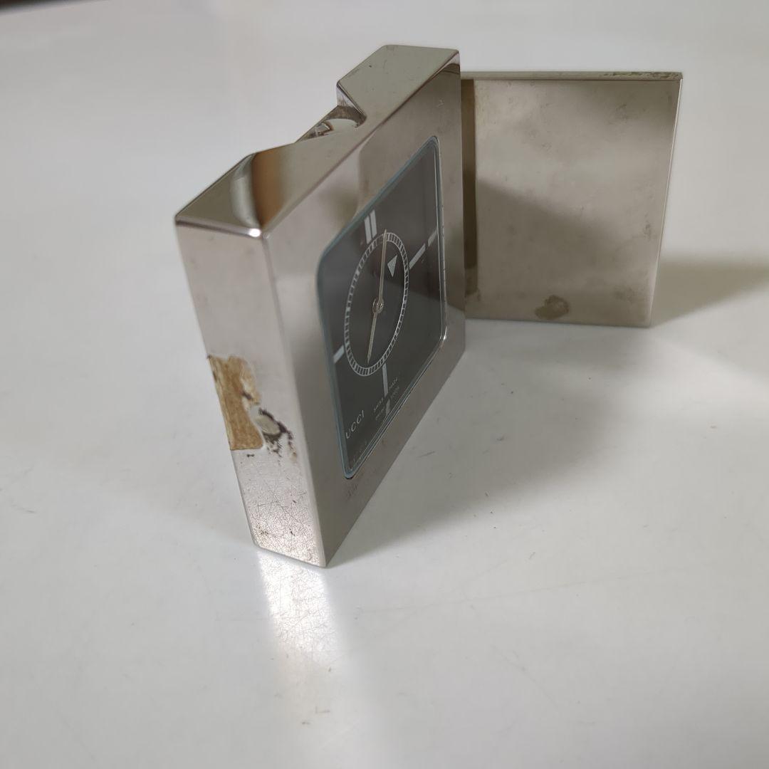 GUCCIグッチ 置き時計目覚まし時計トラベルウォッチ 文字盤黒 REF0840