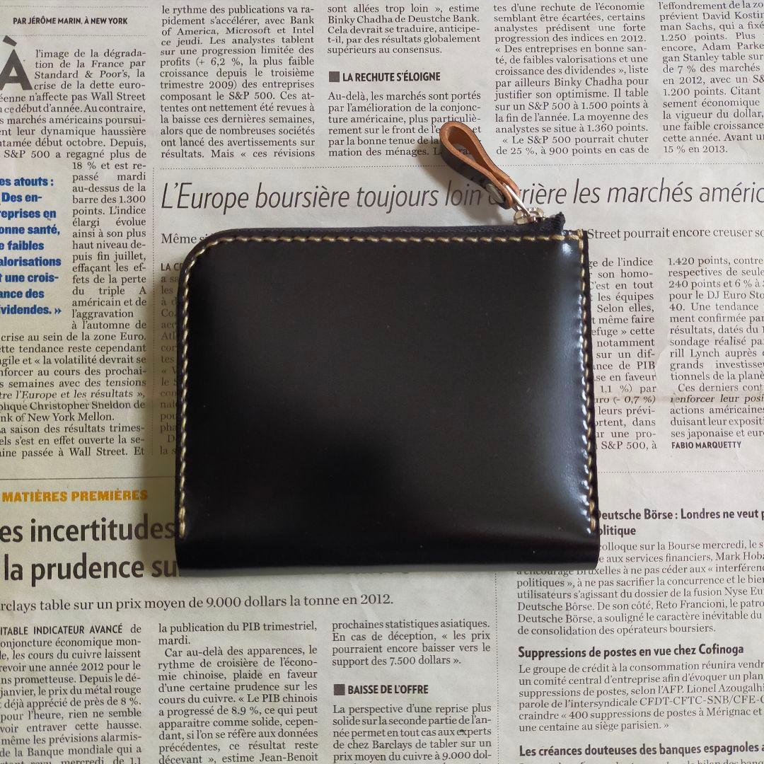 【ノリ】コードバン　L字ファスナーウォレット　コンパクト