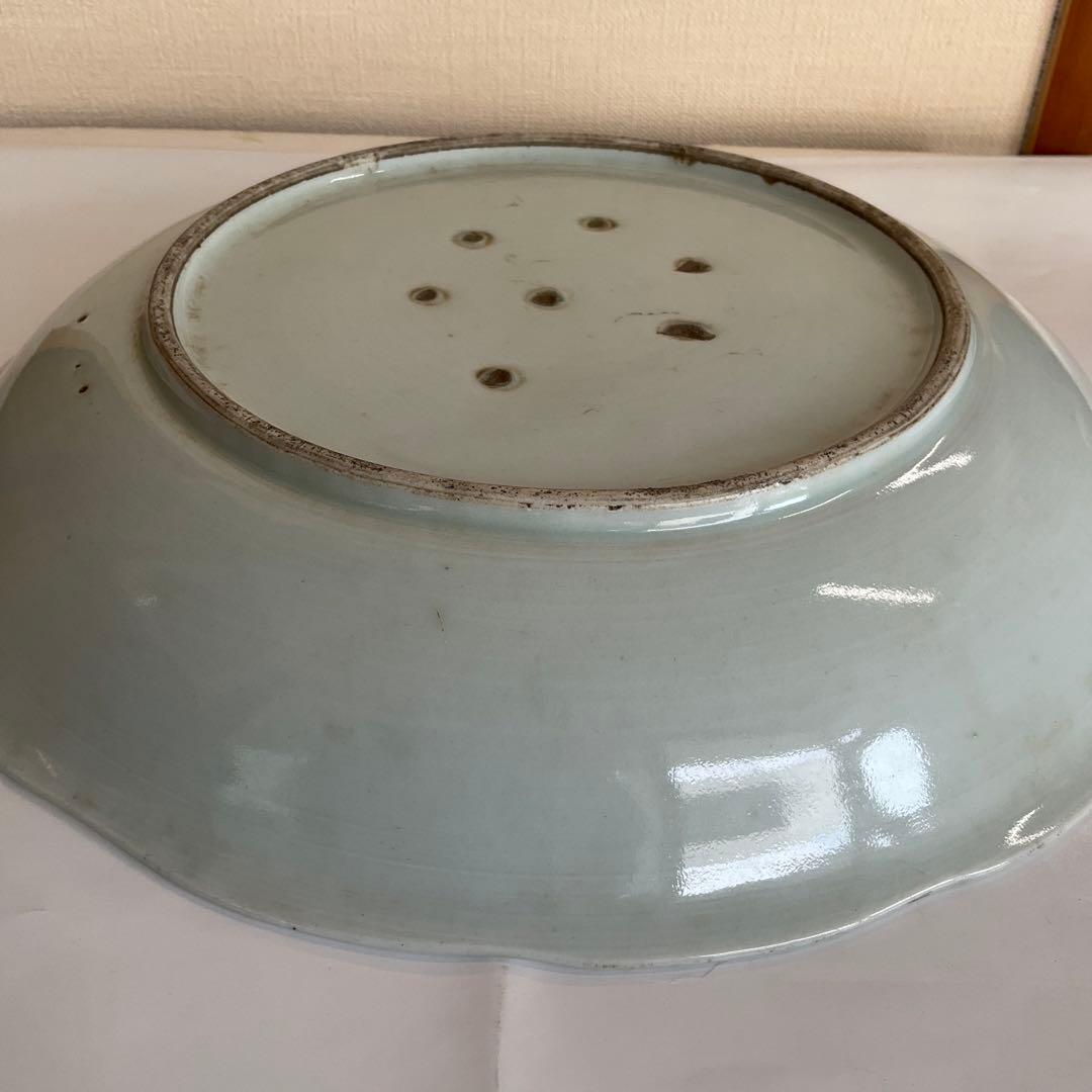 古伊万里　染付草花文尺皿　江戸時代中期〜後期頃　優品