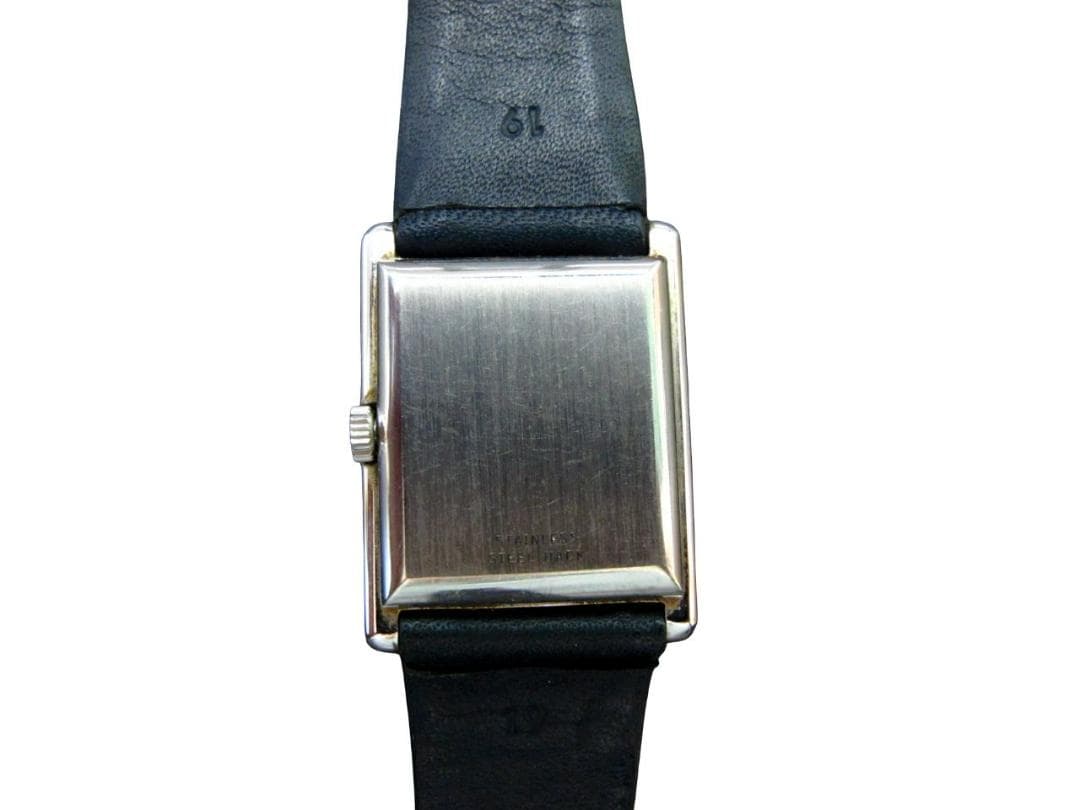 オメガ De Ville 手巻き 角型 メンズ 腕時計 紺文字盤 純正ベルト尾錠