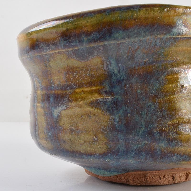 茶道具 織部焼 沓形茶碗 時代箱 V R6456