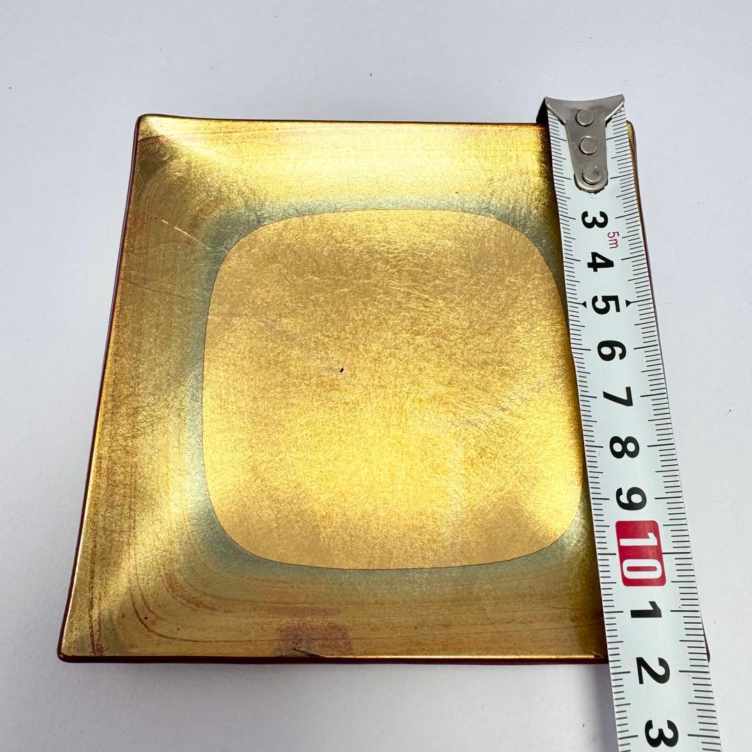 新品未使用 金沢箔工芸 金沢手打箔 洋金箔 角古代銘々皿 5枚セット 共