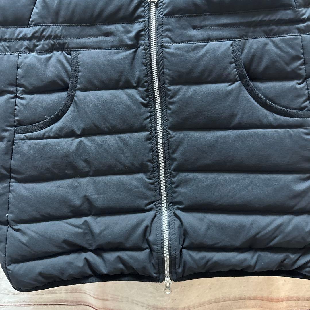 Black&White ファー付き ロングダウンベスト ロゴ スワロ ゴルフ