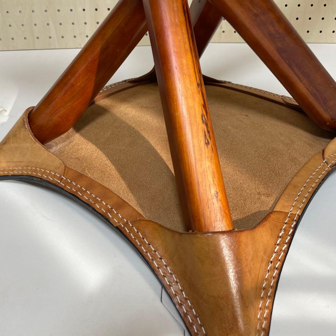 ハンティングチェア 4本足（希少） 折りたたみチェア 本革