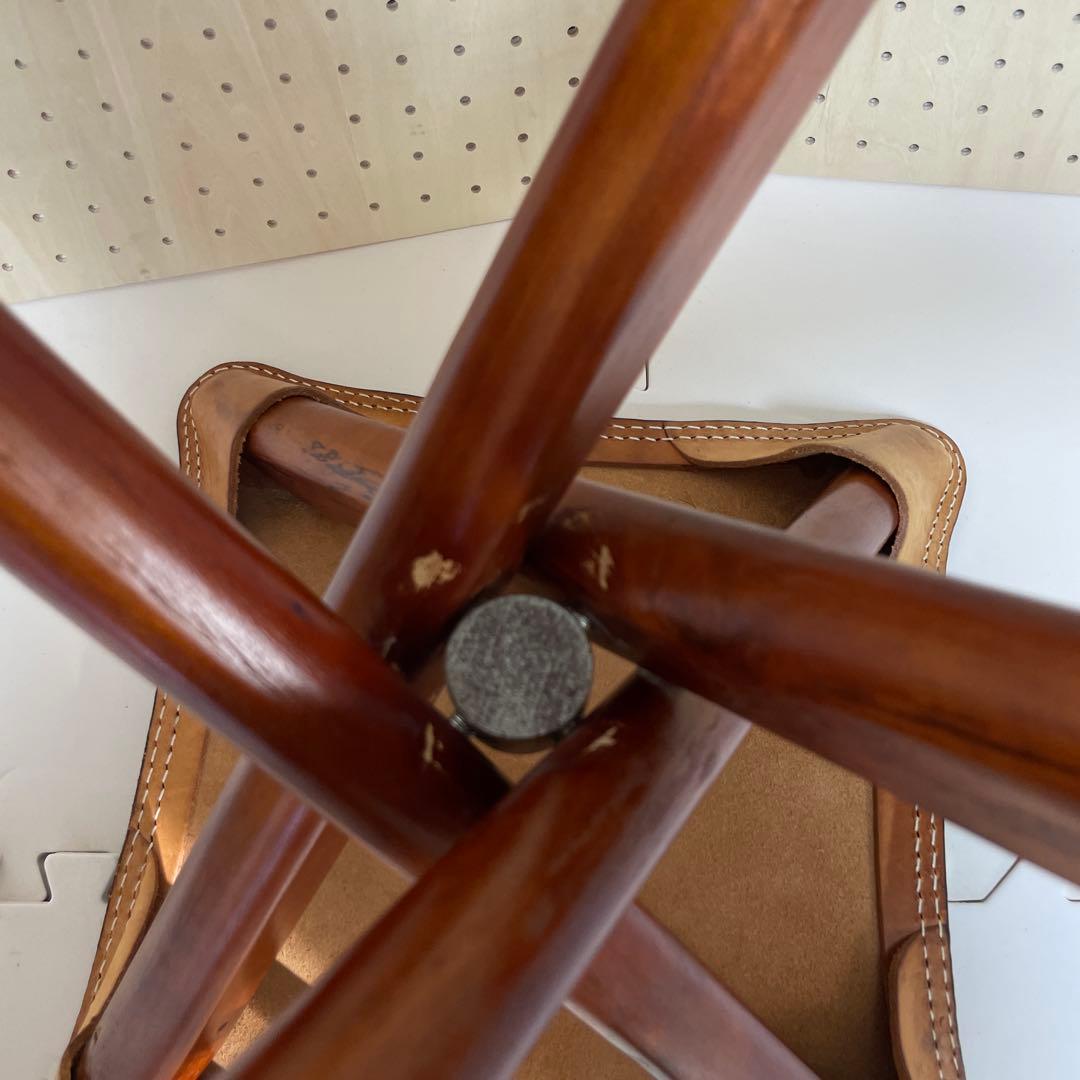 ハンティングチェア 4本足（希少） 折りたたみチェア 本革