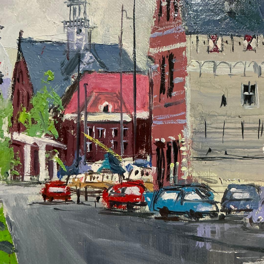 絵画・額縁・油絵・麻倉雄一郎・雨上がりのホールン・ボールドキャンバス(色紙)