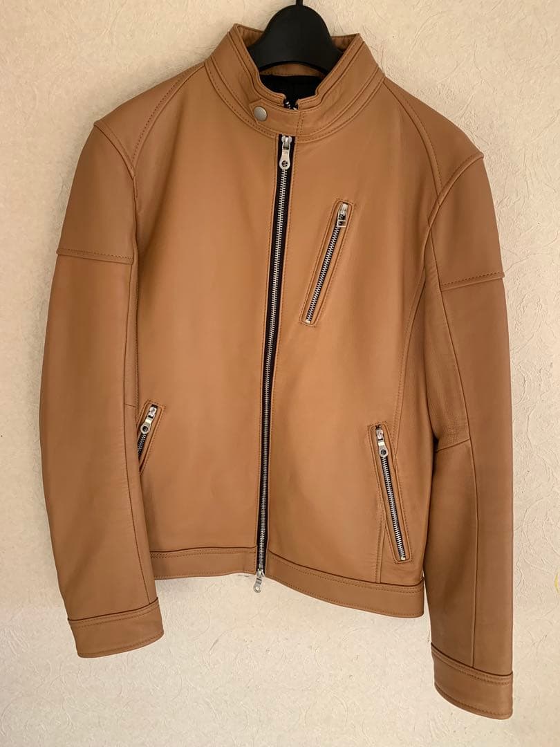 メンズビギ　【キャメル】シングルライダース 羊革 M　Rattle Trap メンズビギ【キャメルカラー】シングルライダース 羊革 Mサイズ Rattle