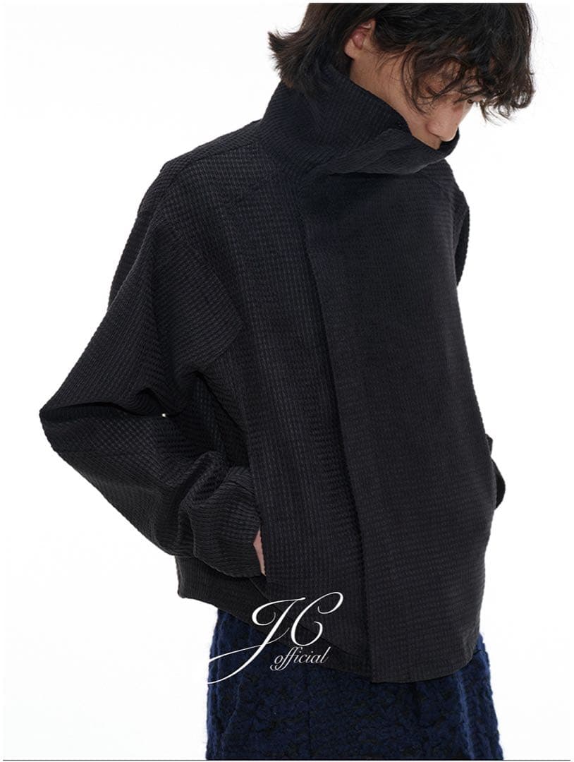 JCAESAR ZIPPER-JACKET WITH H 斜めジップジャケット