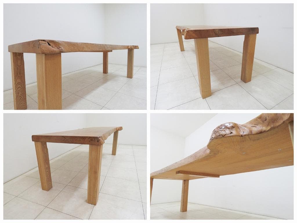 ぽぽる様 逸品 欅 ケヤキ 無垢材 一枚板 ダイニングテーブル 厚さ 7cm