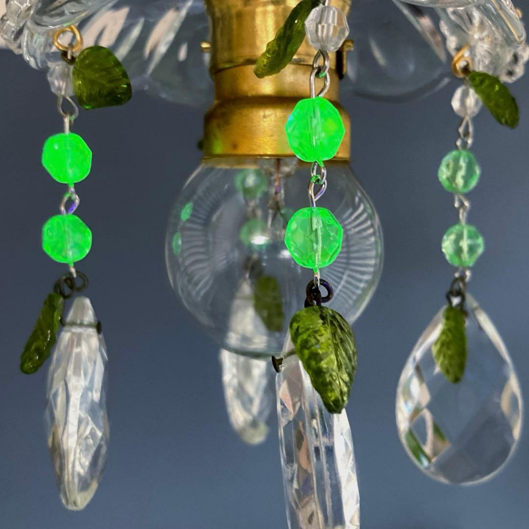 専用 ミニシャンデリア 【植物】 ウランガラスビーズ フランス 超ミニ