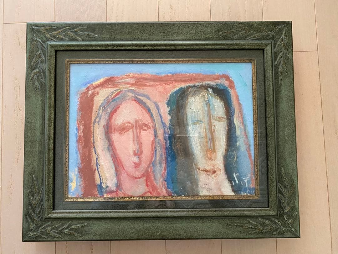 鴨居羊子 「海の淑女」 油彩10号 鴨居玲の姉 下着デザイナー ◇貴重肉筆作