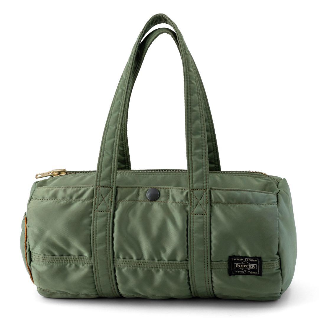 A091【美品】ポーター／タンカー ミニボストンバッグ ダッフル セージ