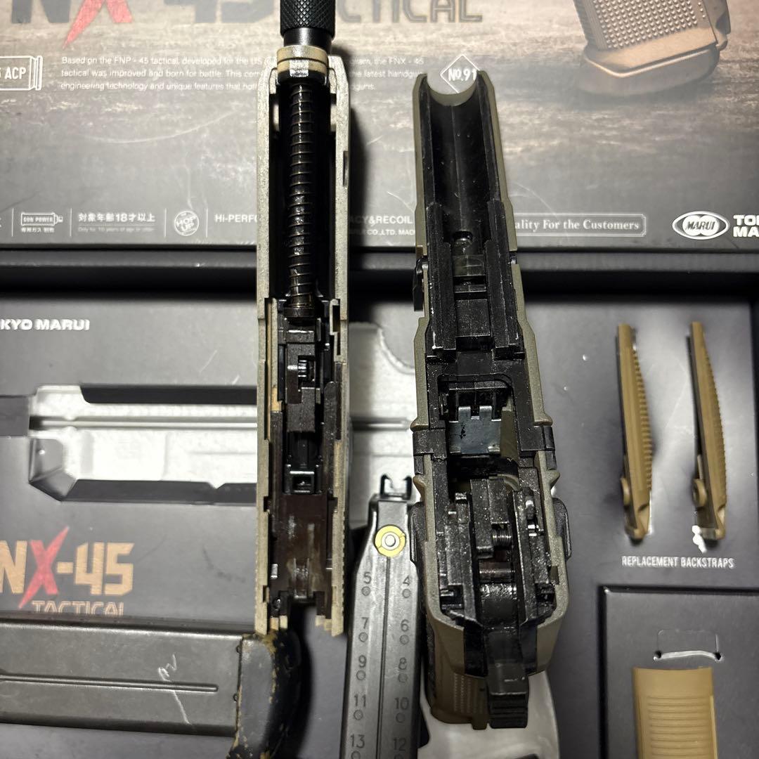 東京マルイ FNX45 塗装品 マガジン三本、ドットサイトセット