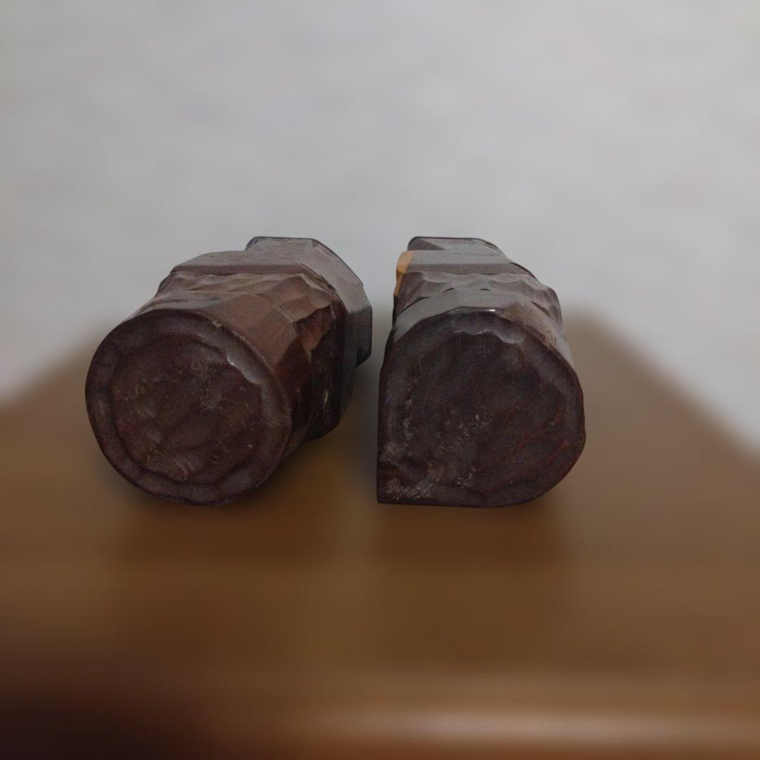 アイヌ 伝統的木製彫刻 2体セット - メルカリ