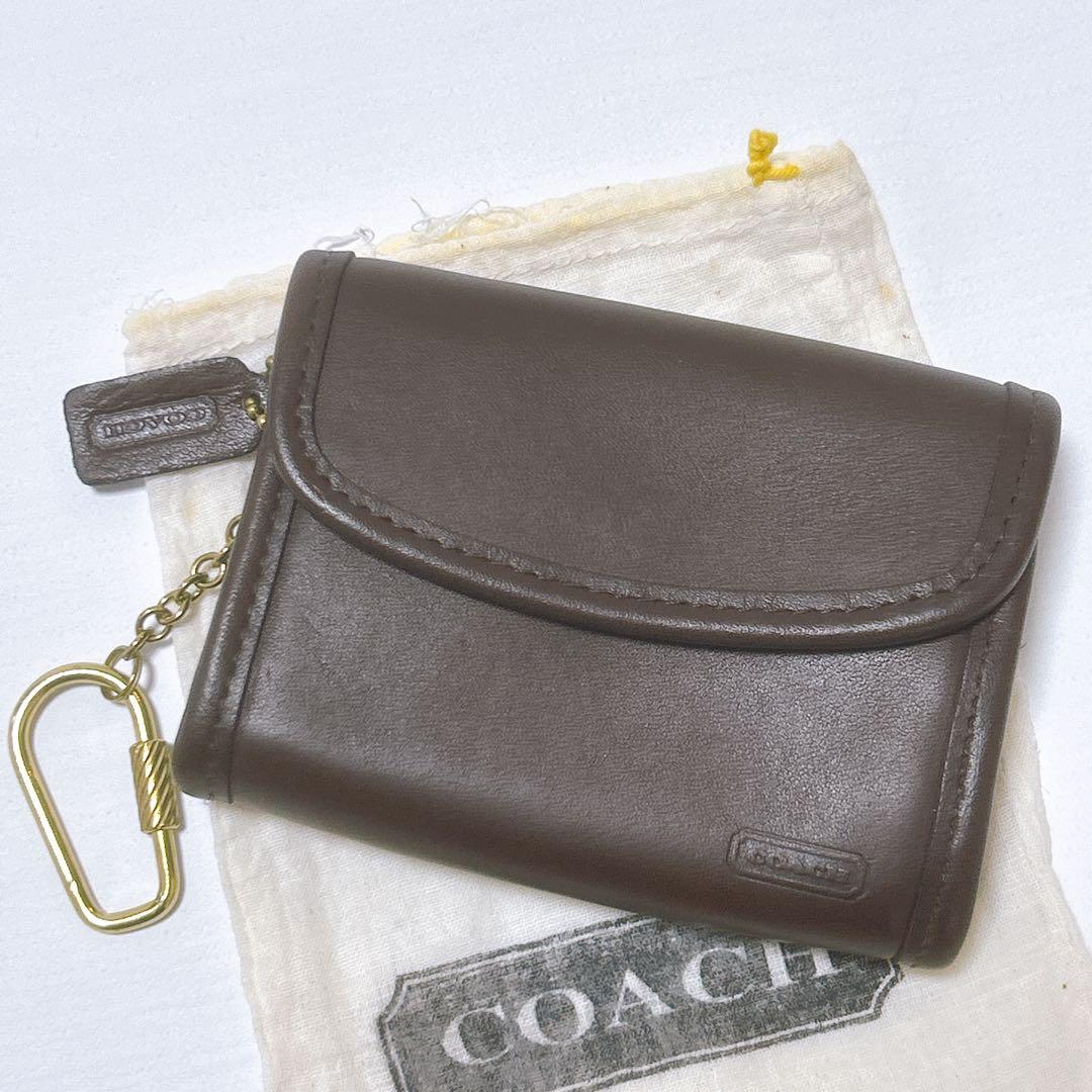 COACH✨オールドコーチ ケース キーリング付き レザー ダークブラウン