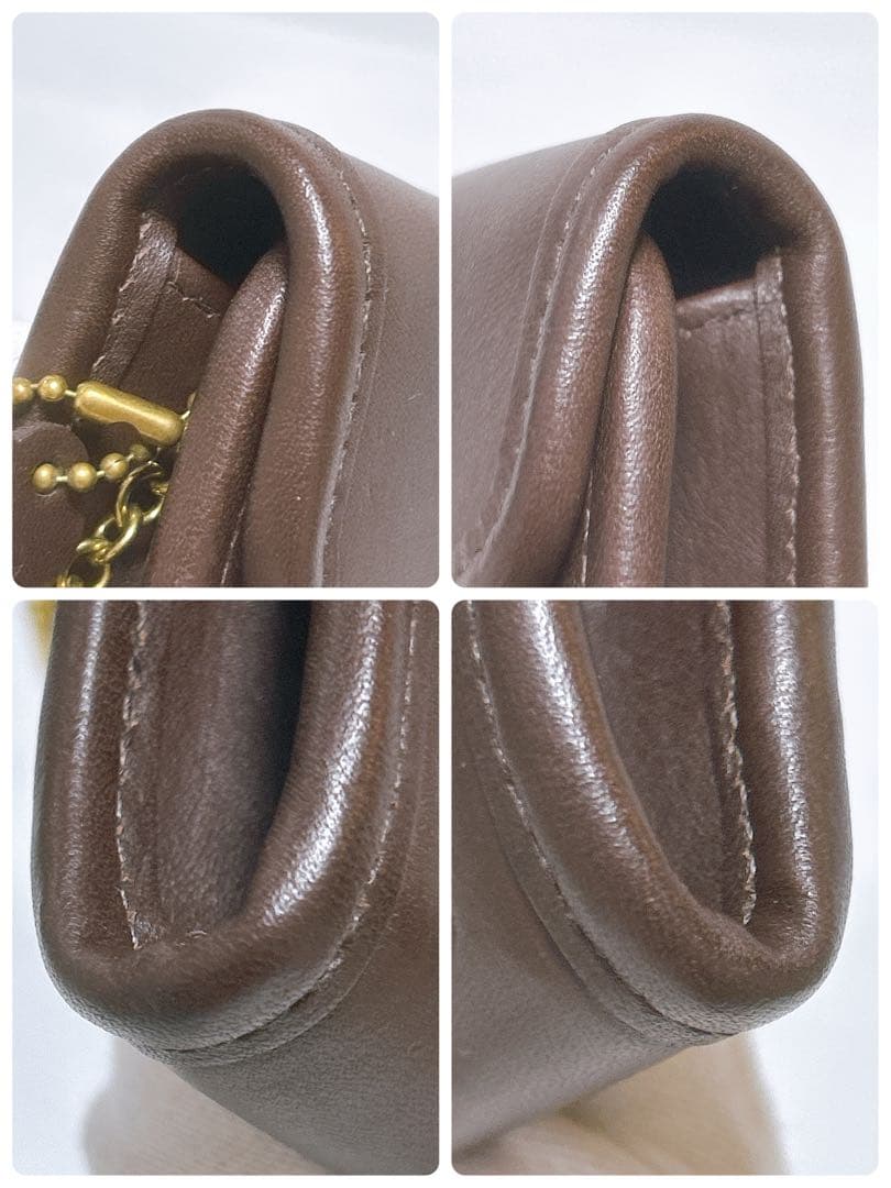 COACH✨オールドコーチ ケース キーリング付き レザー ダークブラウン