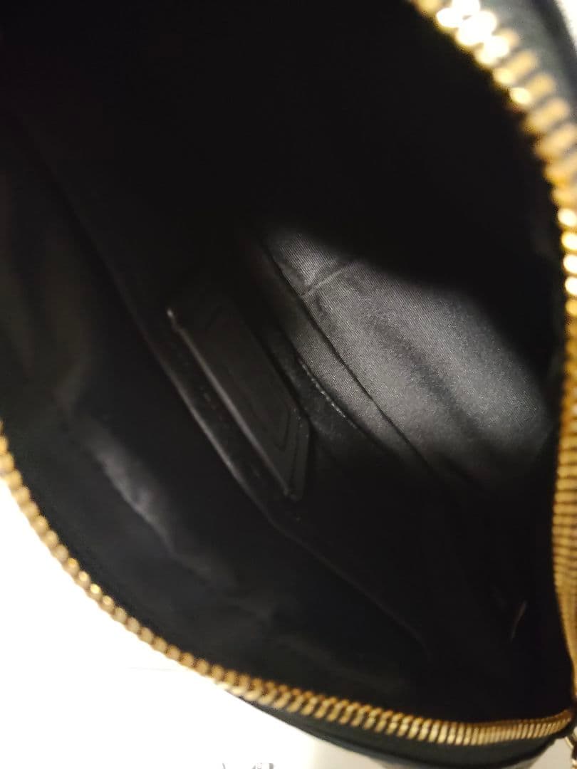 COACH ブラック　レザー　ショルダー　バッグ　黒　ロゴ　チェーン　コーチ