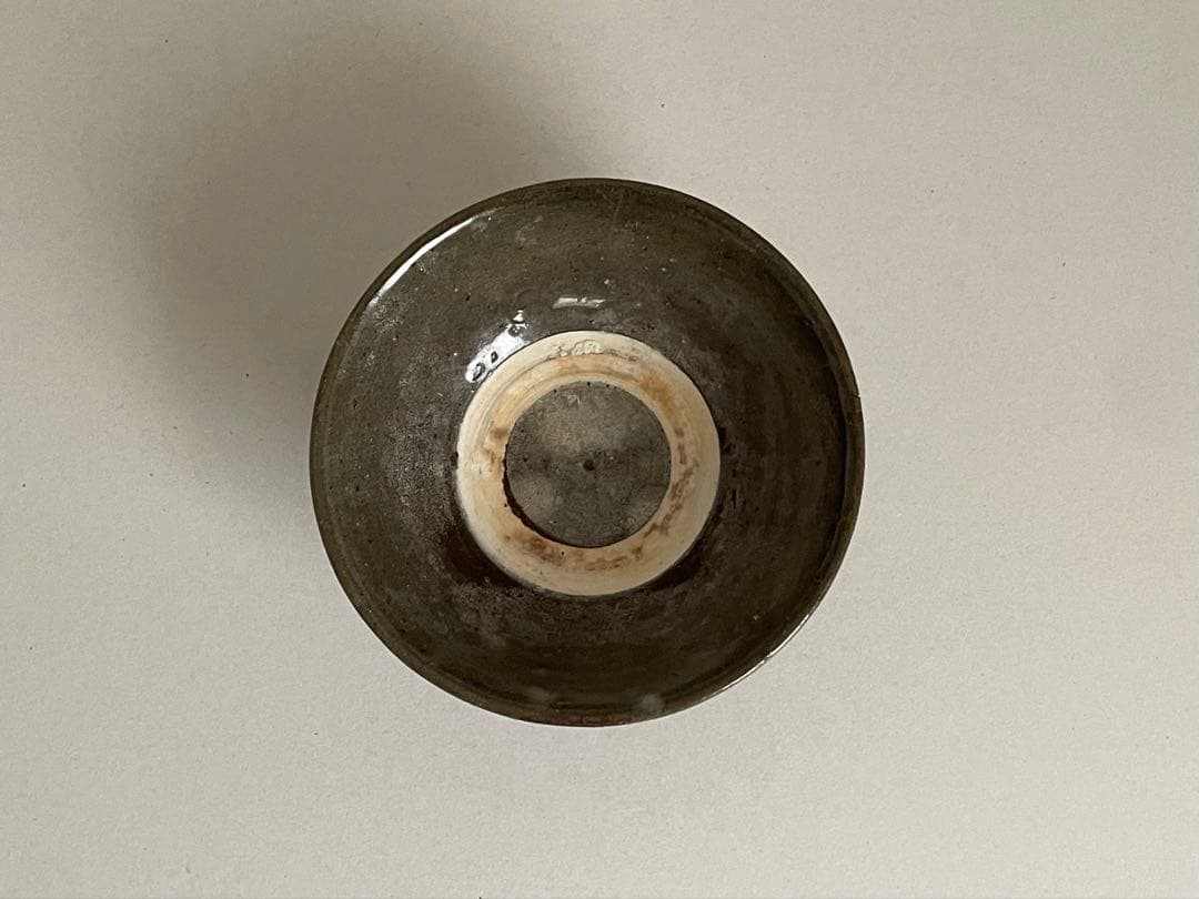 19世紀壺屋焼イッチン唐草マカイ筒描き茶碗 琉球沖縄古陶 骨董古