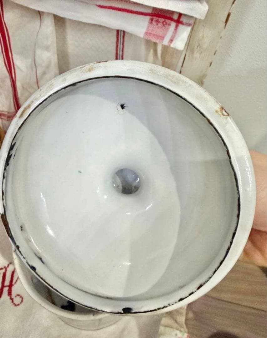 希少 1900s フランスアンティーク ホーロー タピオカ キャニスター