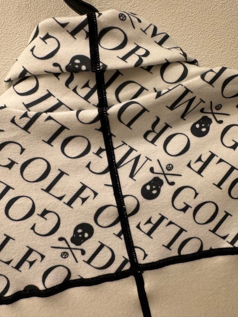 極美品　マークアンドロナ 総柄切替タートルネック長袖カットソー　ゴルフ　S