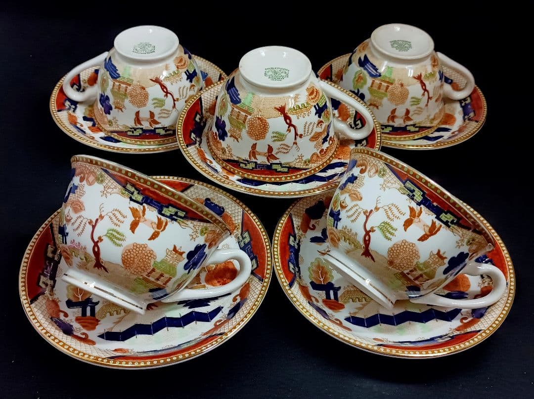 廃盤希少品】NIKKO ダブルフェニックス 錦山水 カップ&ソーサー 6客