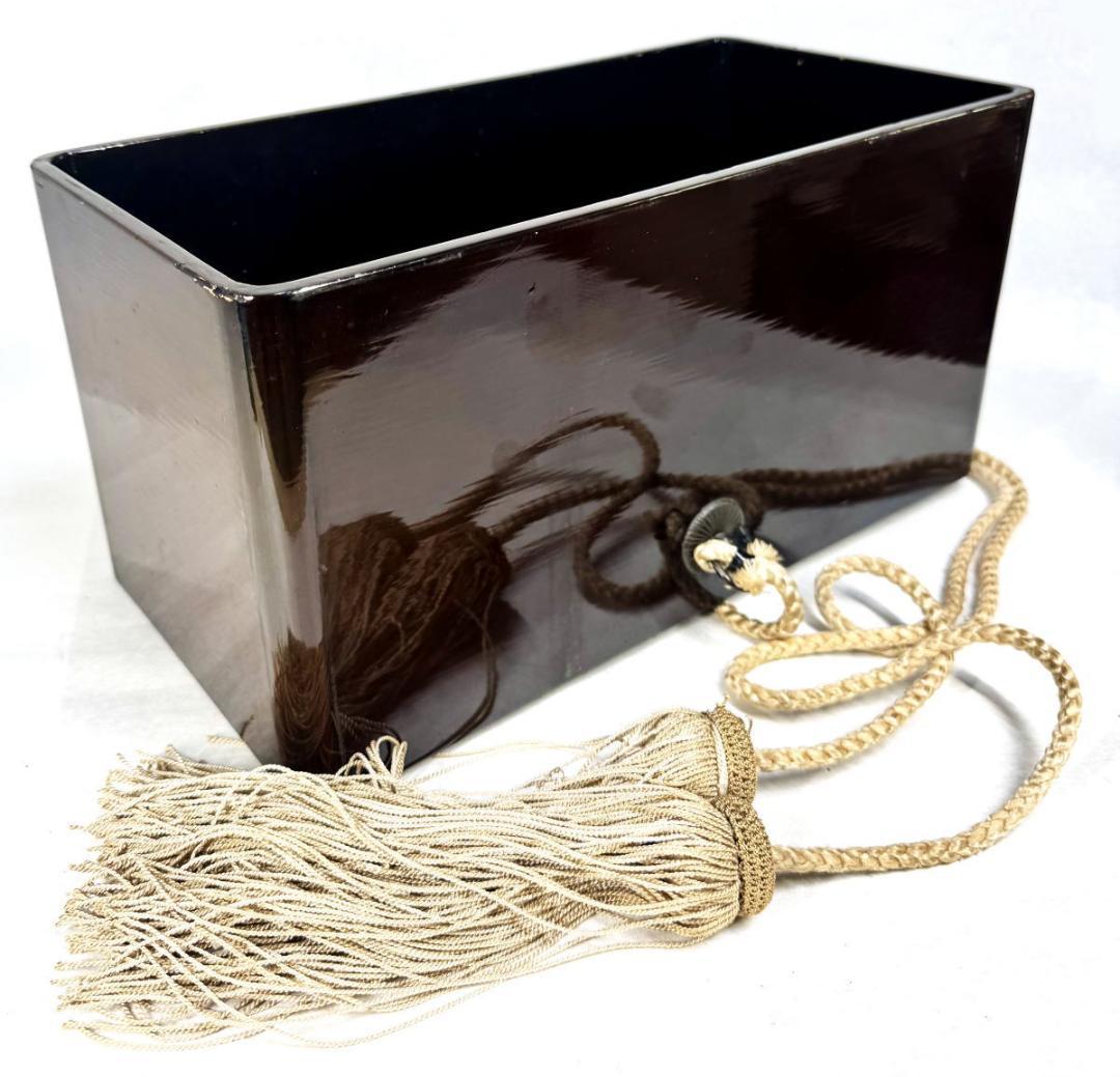 江戸時代 木製蒔絵唐草文道具入れ 漆器 茶道 書道 華道 香道 WWWT126