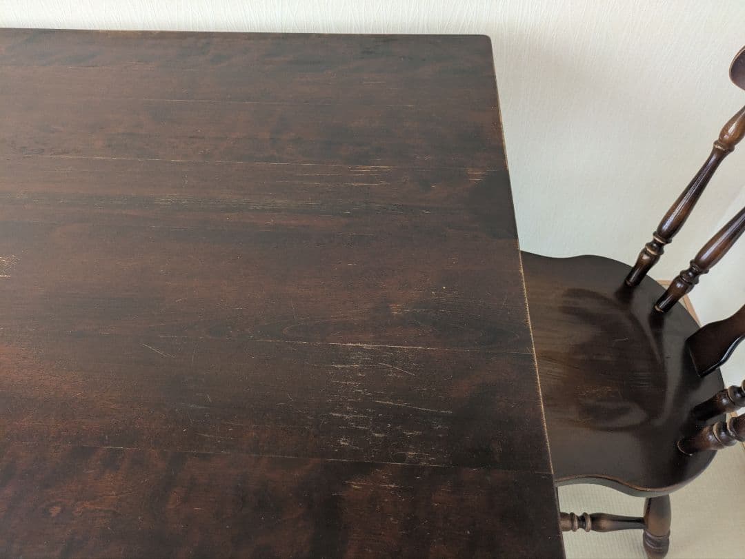 【北海道民芸家具】無垢 ダイニングテーブル 民芸調 アンティーク