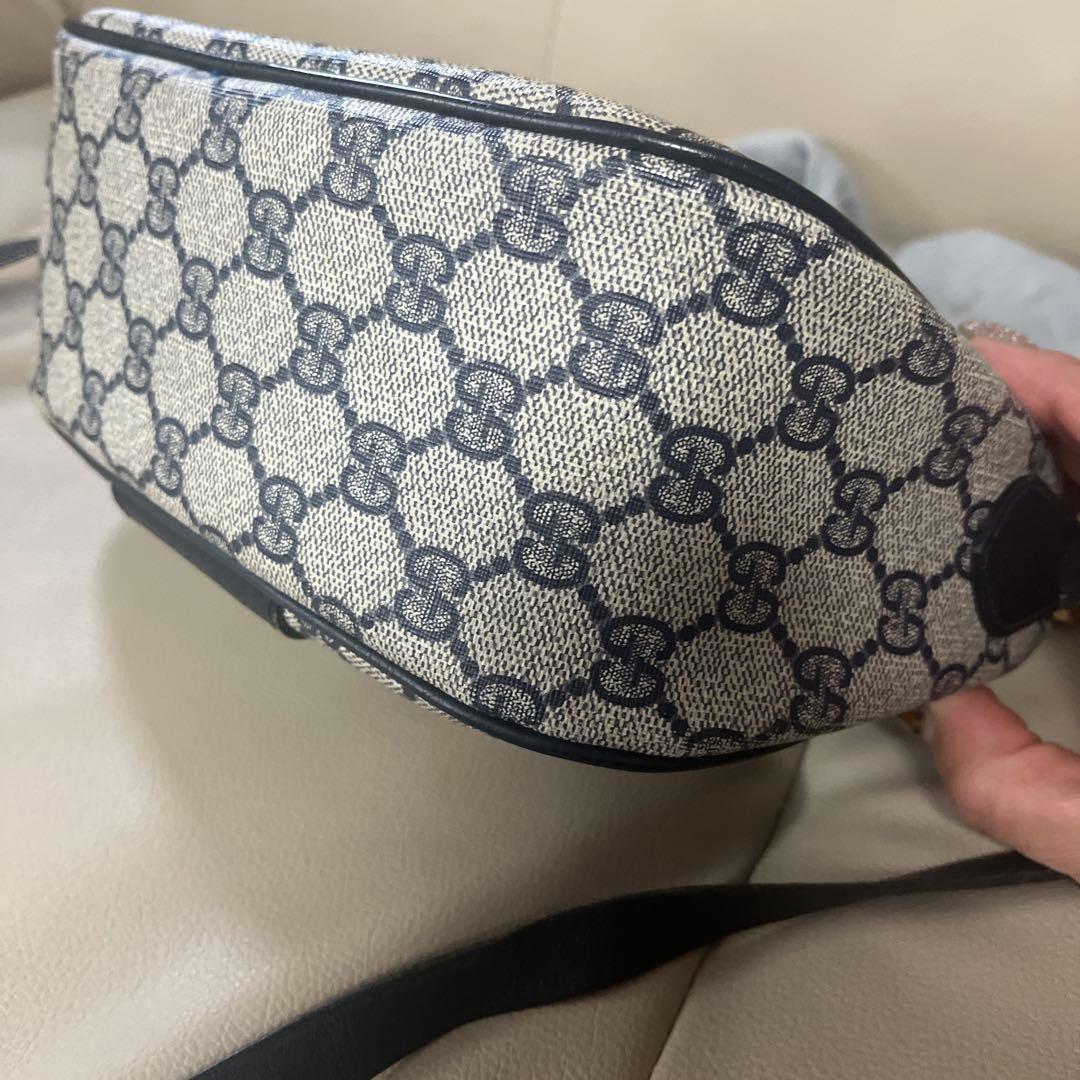 【美品】オールドグッチ シェリーライン GG柄 ショルダーバッグ ネイビー