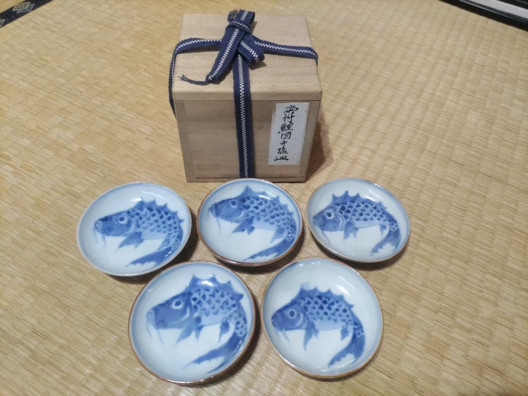 5枚セット 新渡 鯉図 小皿・平盃（径9㎝）中国 清朝期 - メルカリ