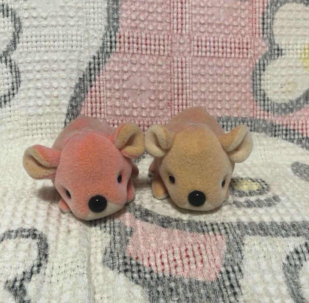 昭和レトロ　ムニュムニュ　ムニュちび　ウシ＆ネズミ＆ねこ　6こ　中古品