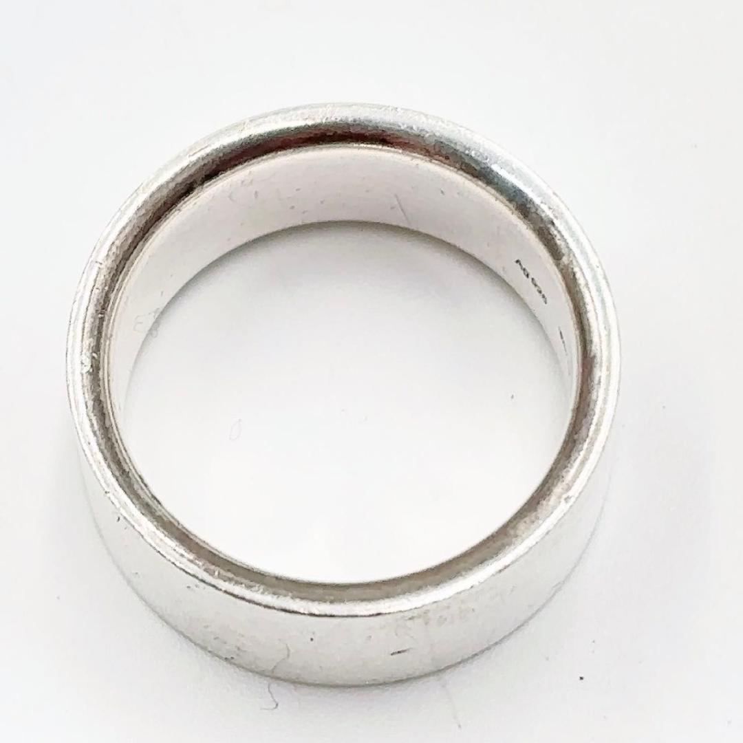 グッチ　GUCCI リング　ロゴ　黒文字　筆記体　約16号