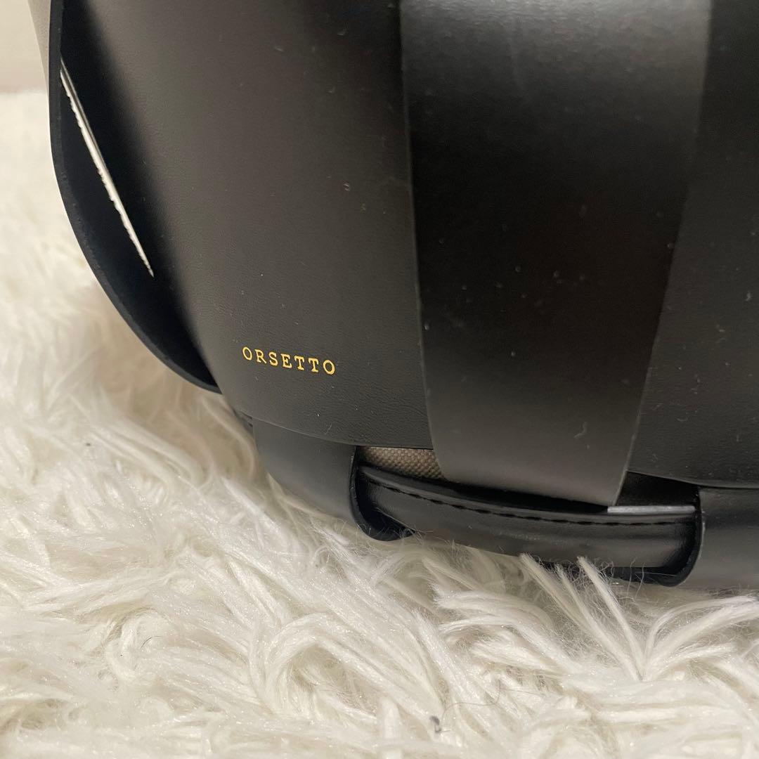 ORSETTO オルセット ハンドバッグ RETE バケツ型　レザー ブラック