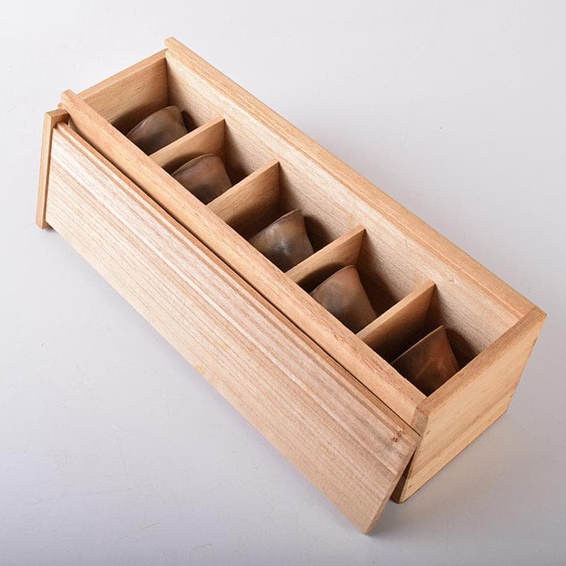 煎茶道具 備前焼 小西陶古作 煎茶碗 五客 共箱 D R7888