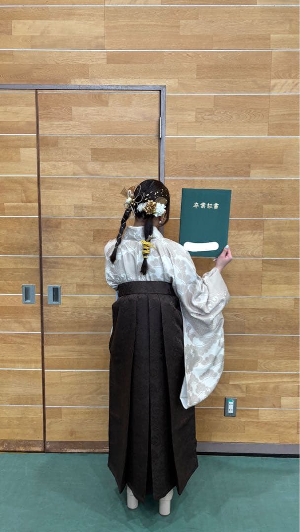 utatane 袴セット ベージュ・ダークブラウン