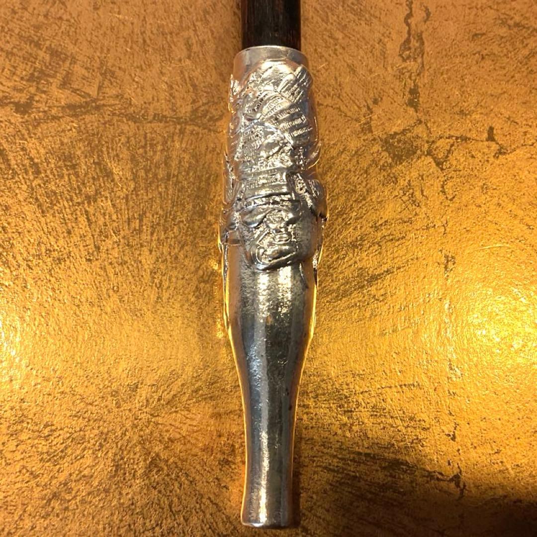 平家物語　武者図　松流軒政輝　銀刻印　煙管　キセル