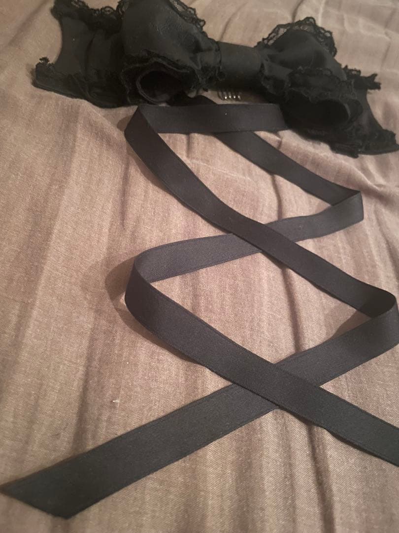 Angelic Pretty Dolly ヒロインリボンヘッドドレス クロ 黒