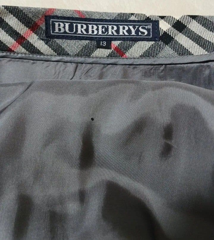 BURBERRYS バーバリーズ◆プリーツスカート◆13　XL◆グレー　チェック