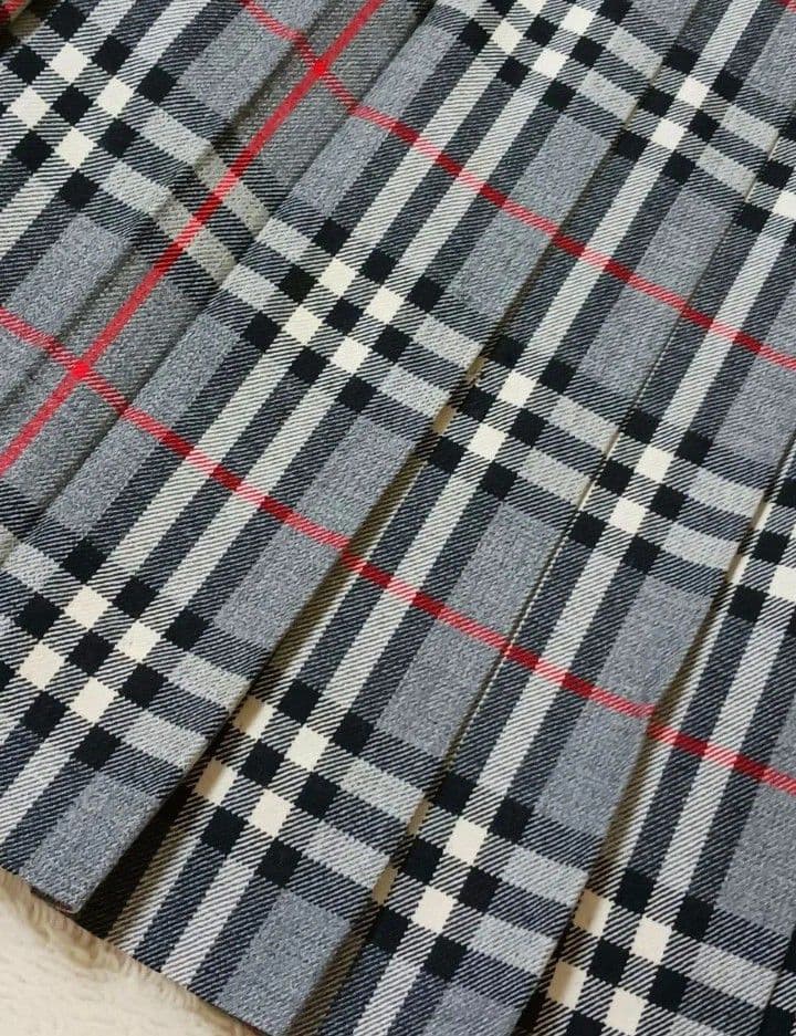 BURBERRYS バーバリーズ◆プリーツスカート◆13　XL◆グレー　チェック