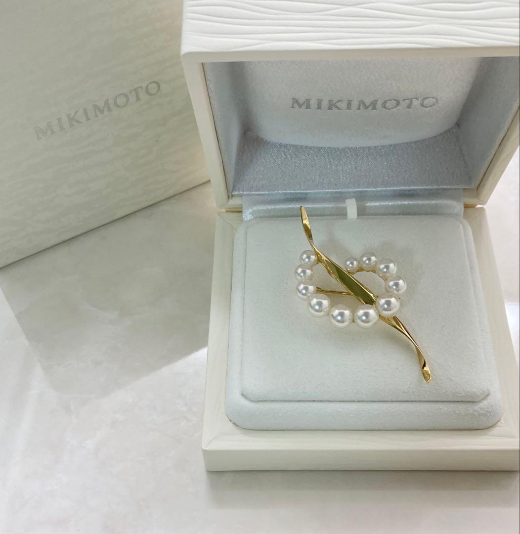 【極美品】ミキモト パール ブローチ K18YG 現行品 ケース・外箱 愛子様 極美品】ミキモト パール ブローチ K18YG 現行品 ケース・外箱 愛子様