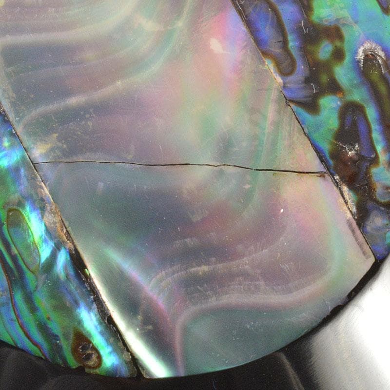 茶道具　小坂公一作　黒漆塗　青貝張　雪吹棗　共布共箱　V　6734