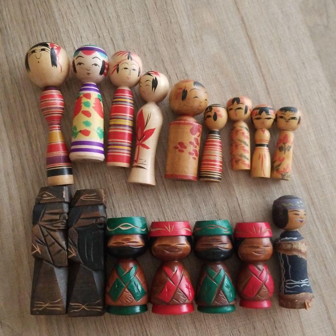 ビッグ稀少品アンティークこけし2体セット