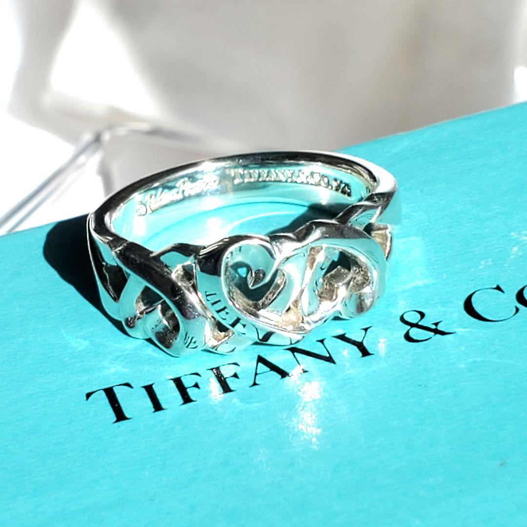 【17号☆美品】ティファニー トリプルラビングハートリング a023