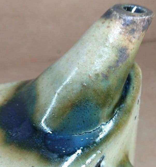 本物保証】金城次郎 壷屋焼 抱瓶(海老魚紋) 共箱 栞 w25.3㎝