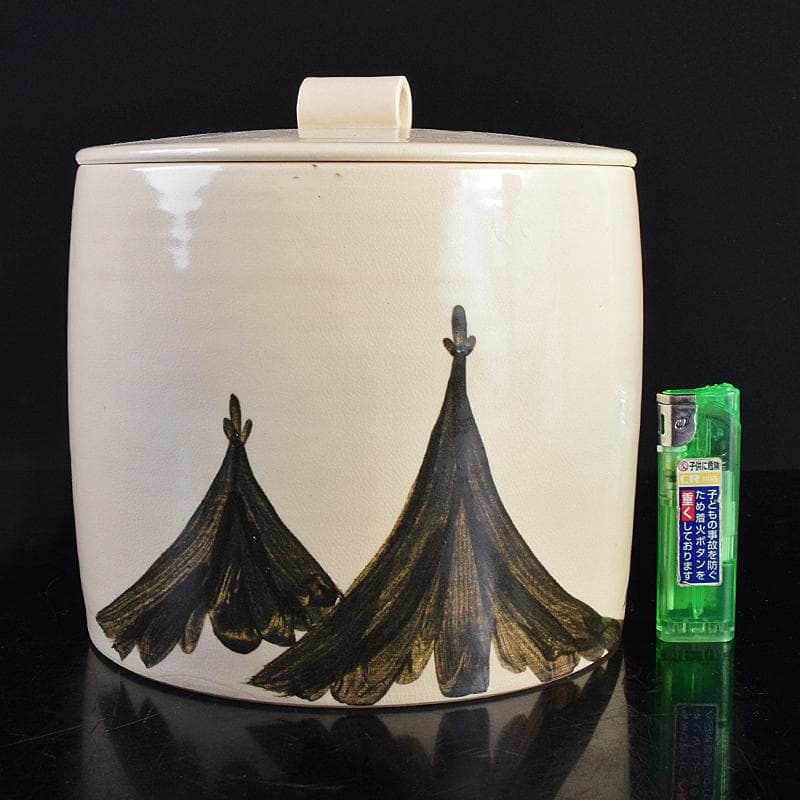 京焼 三浦竹軒造 鉄絵 鳥山水図 水指 共布共箱二重箱 C R8833B - メルカリ