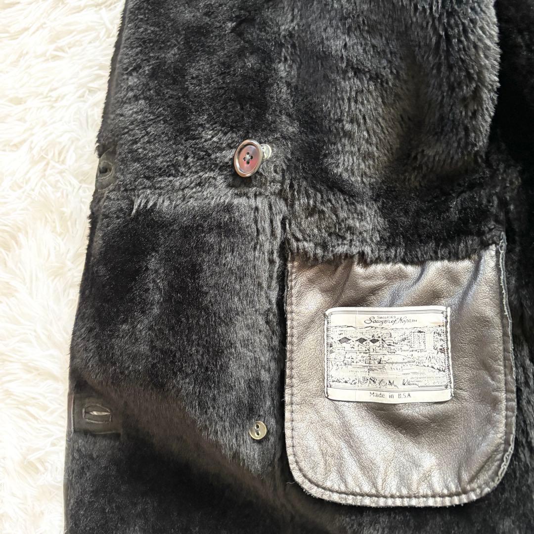 Sawyer of Napa USA製 フード付きスエードムートンコート メンズ