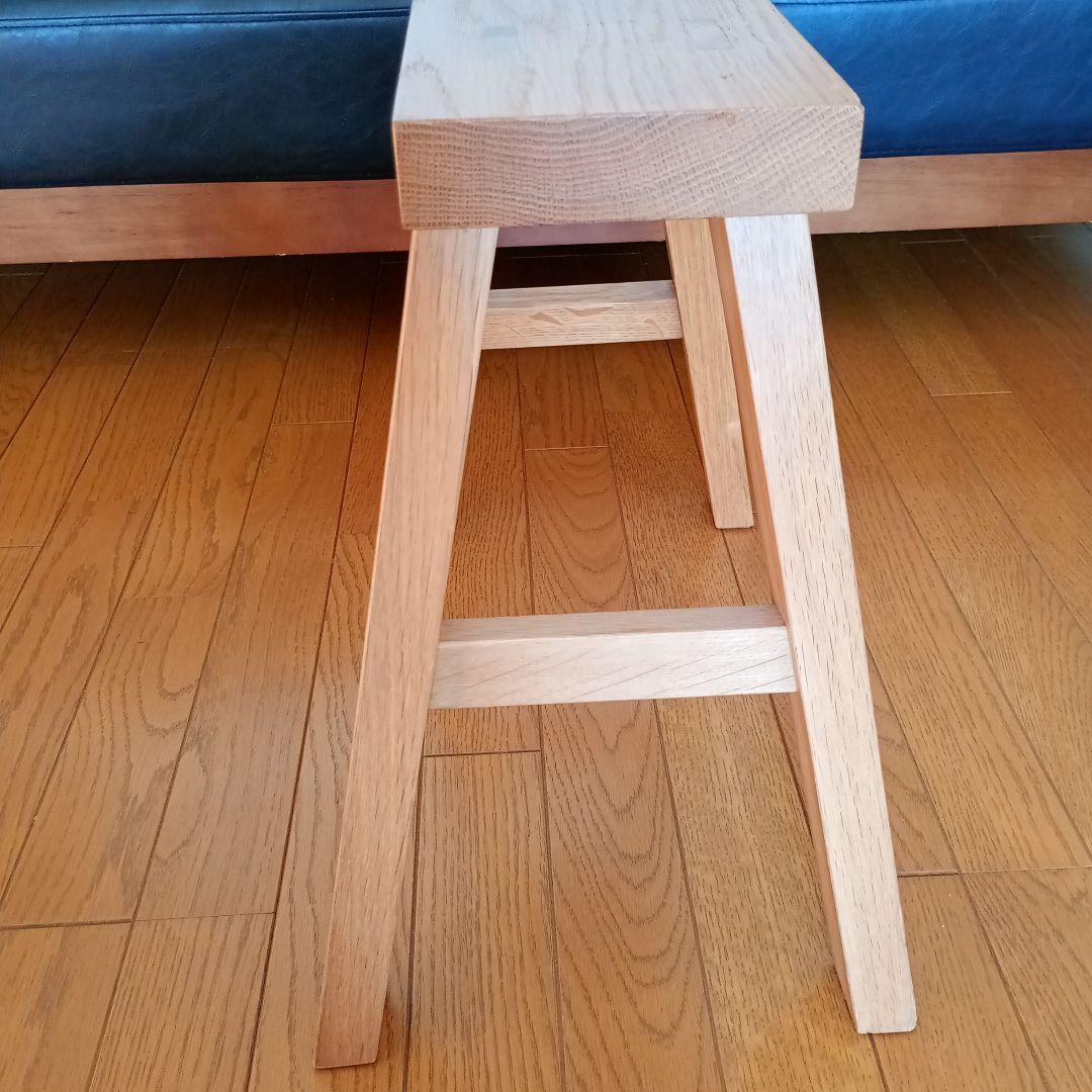 【お値下げ中】無印良品の無垢材ベンチ・小　オーク材　木製　サイドテーブル