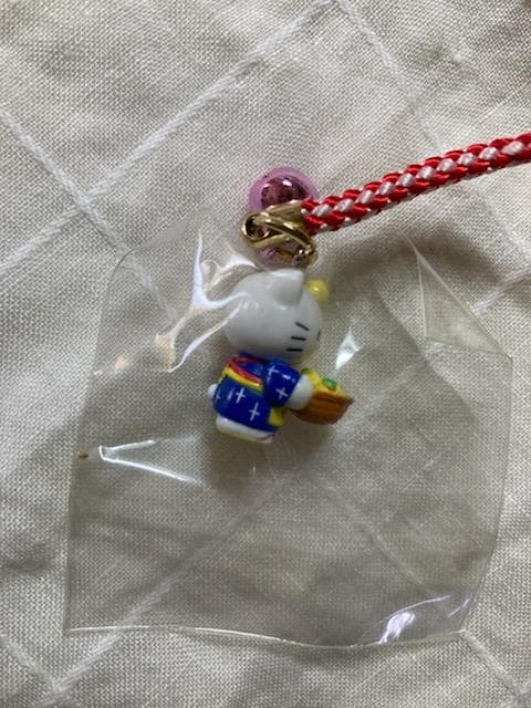 ハローキティ 根付（ピンク）　高知限定　ゆず　ストラップ　2004